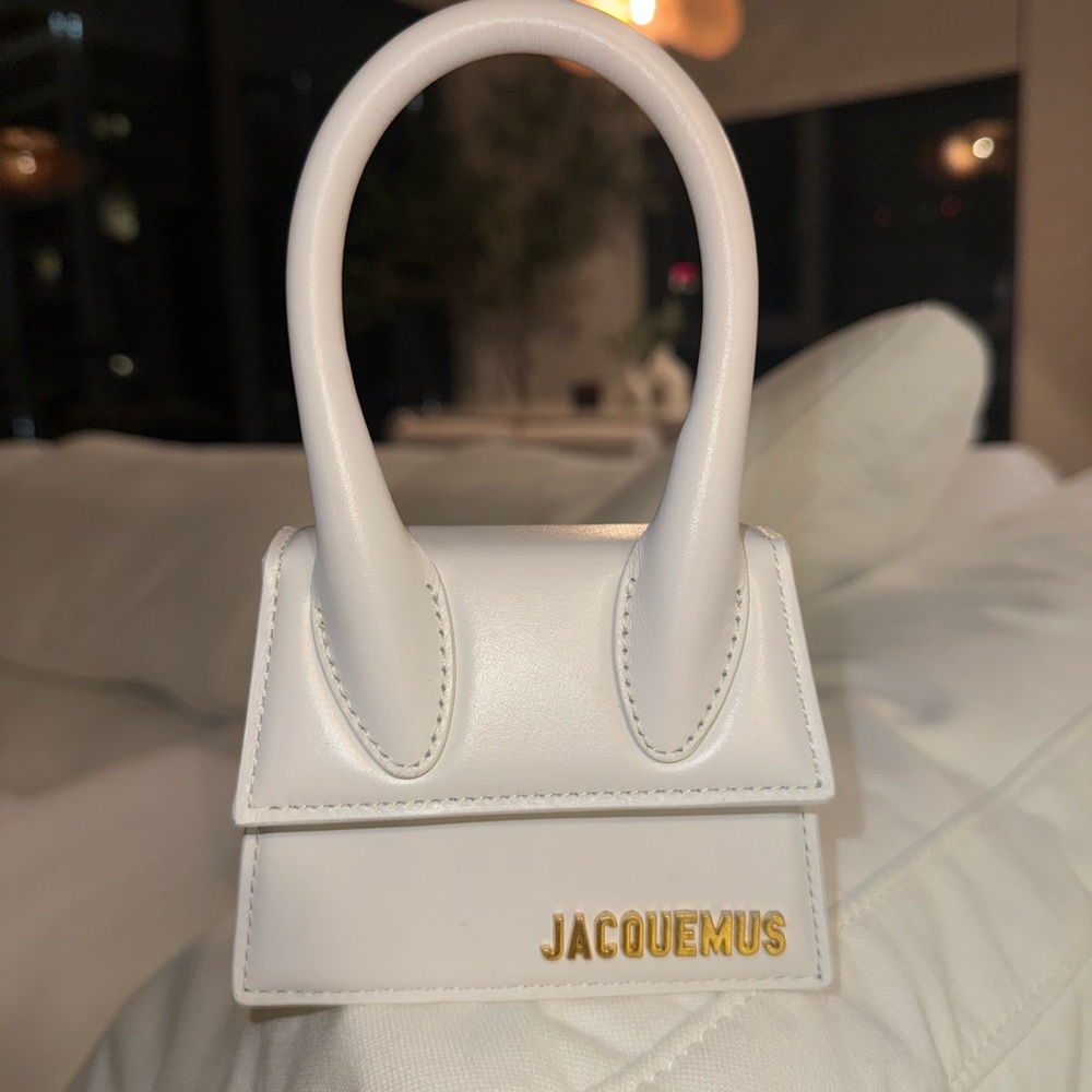 Jacquemus White Mini Bag with Curved Handle